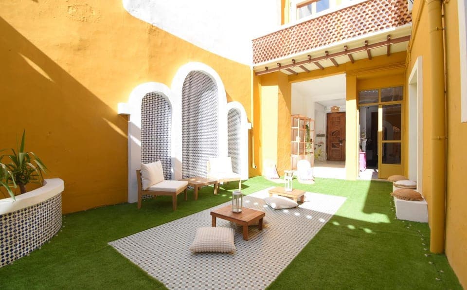 Property building, Patio, Day, Garden, View (from property/room), Seating area