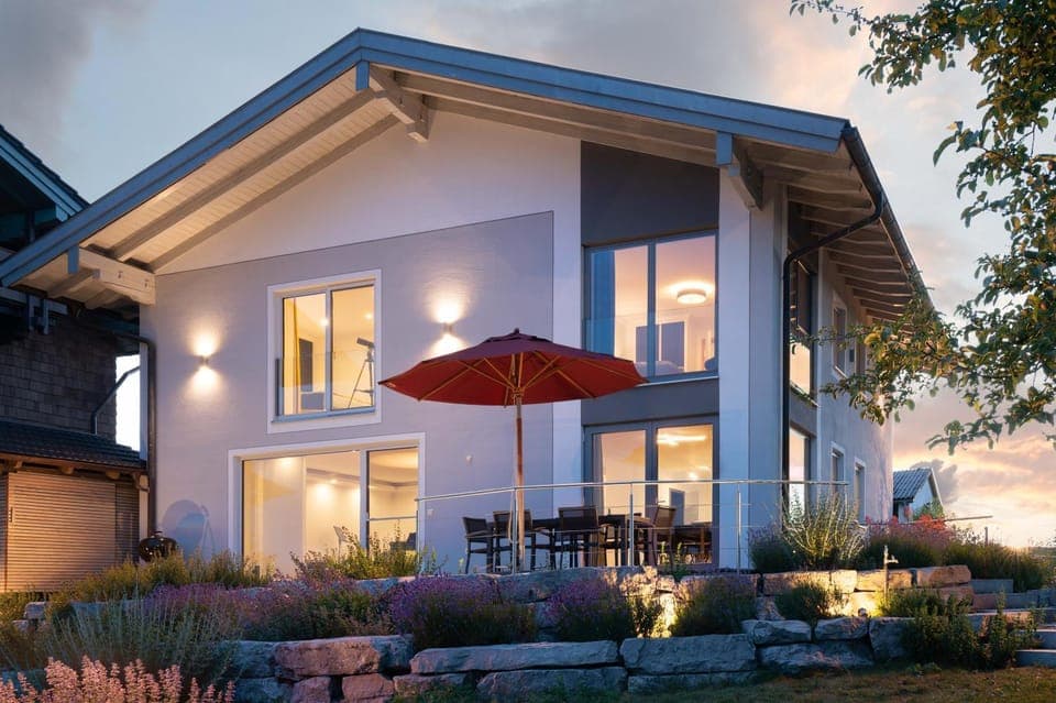 Property building, Patio, Garden, Lake view