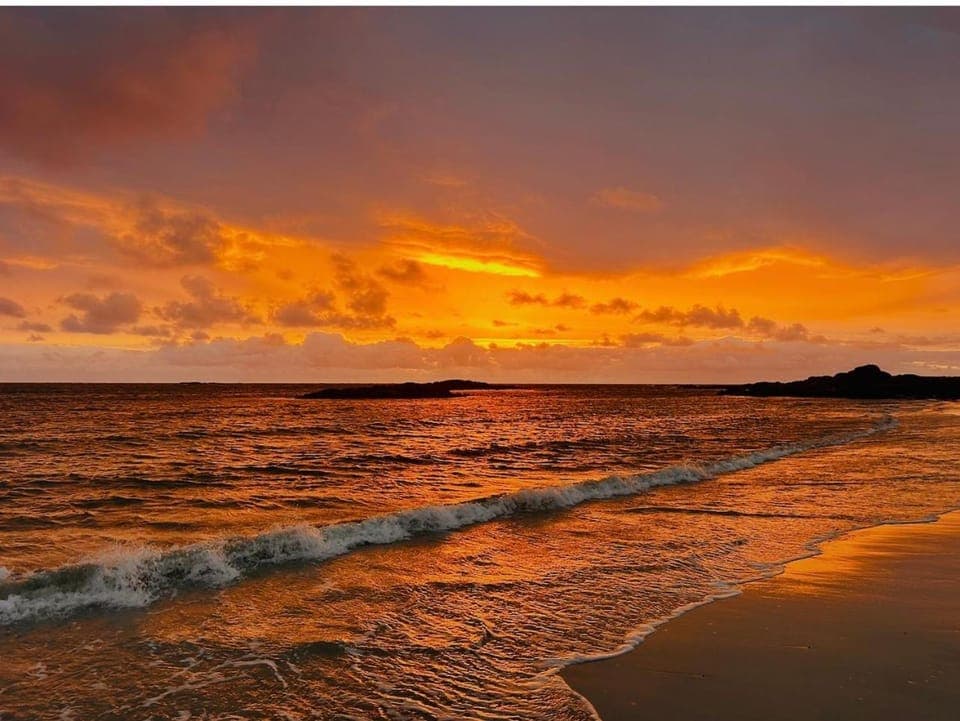 Natural landscape, Beach, Sea view, Sunset