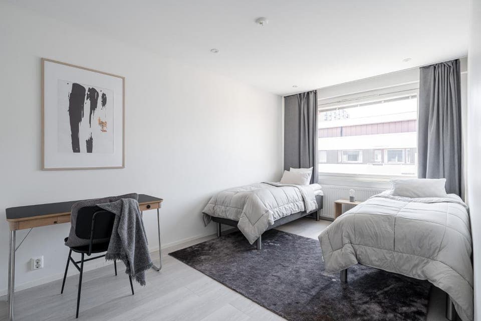 Bed, Living room, Photo of the whole room, Seating area, Bedroom