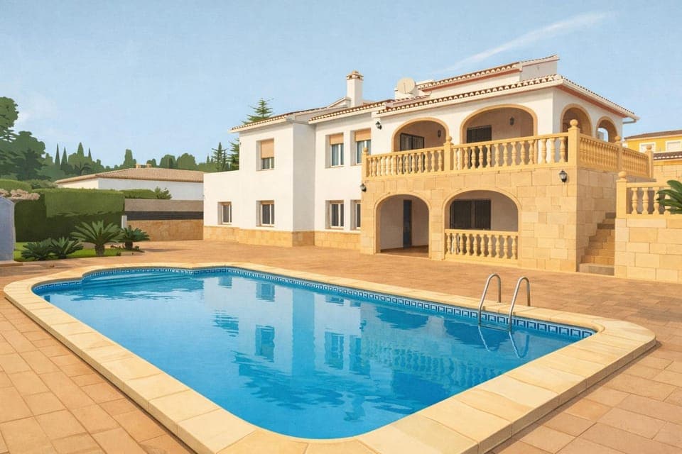 Property building, Pool view, Swimming pool