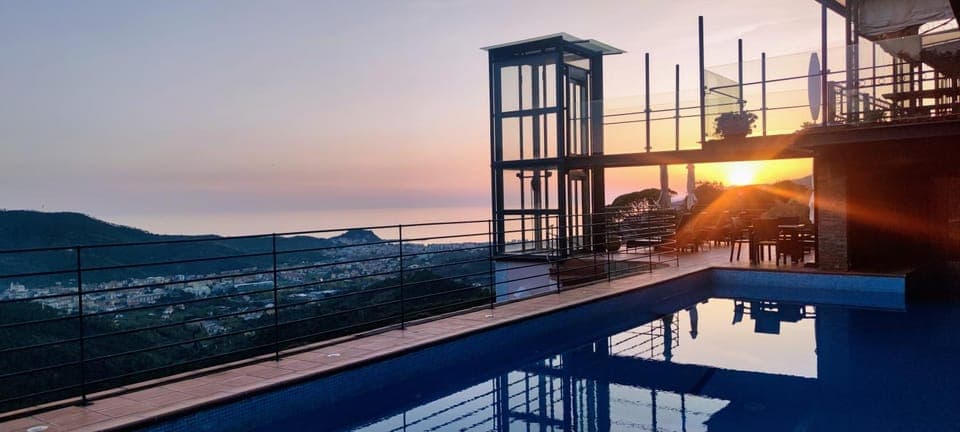 View (from property/room), Swimming pool, Sunset