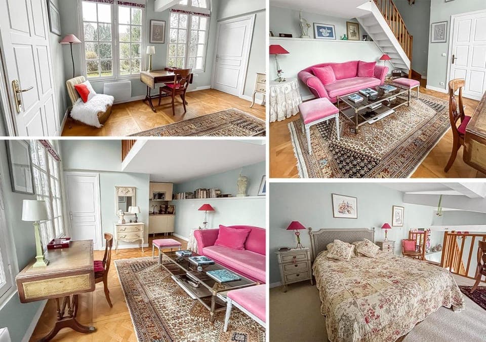 Kitchen or kitchenette, Living room, Seating area