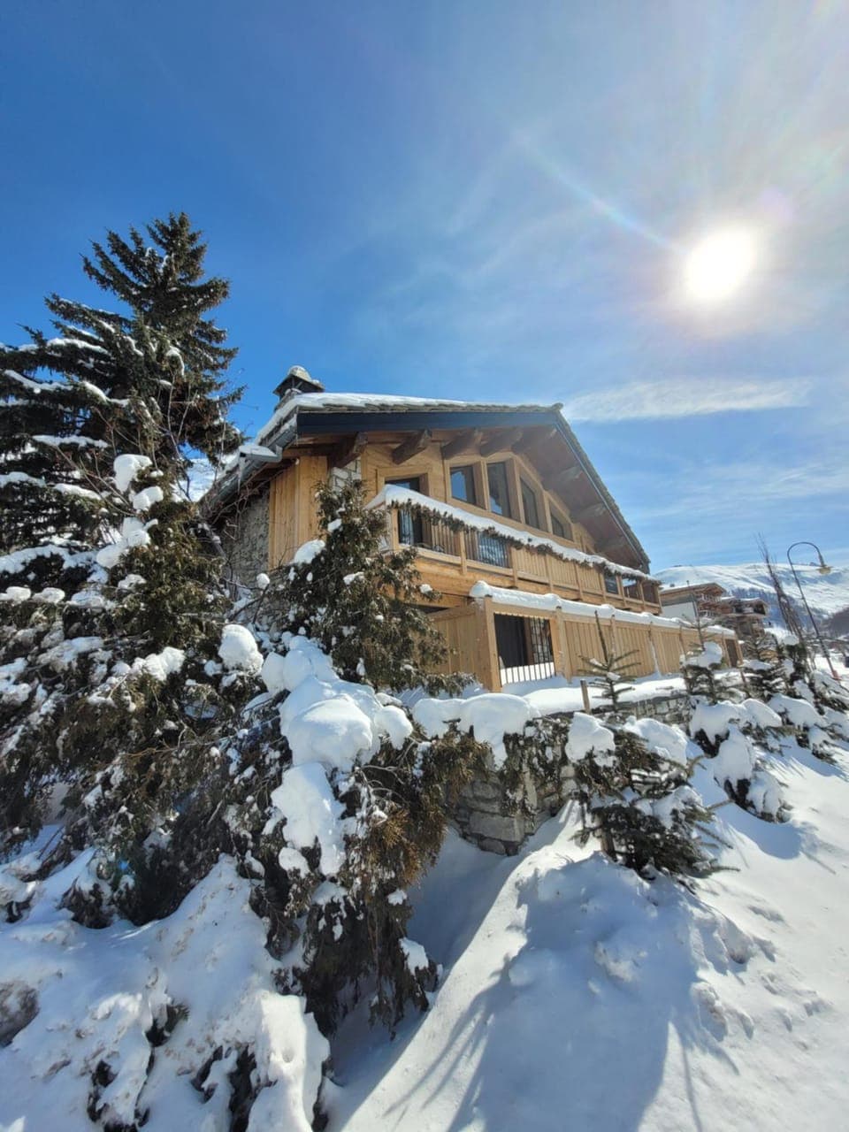Property building, Winter, Skiing, Mountain view