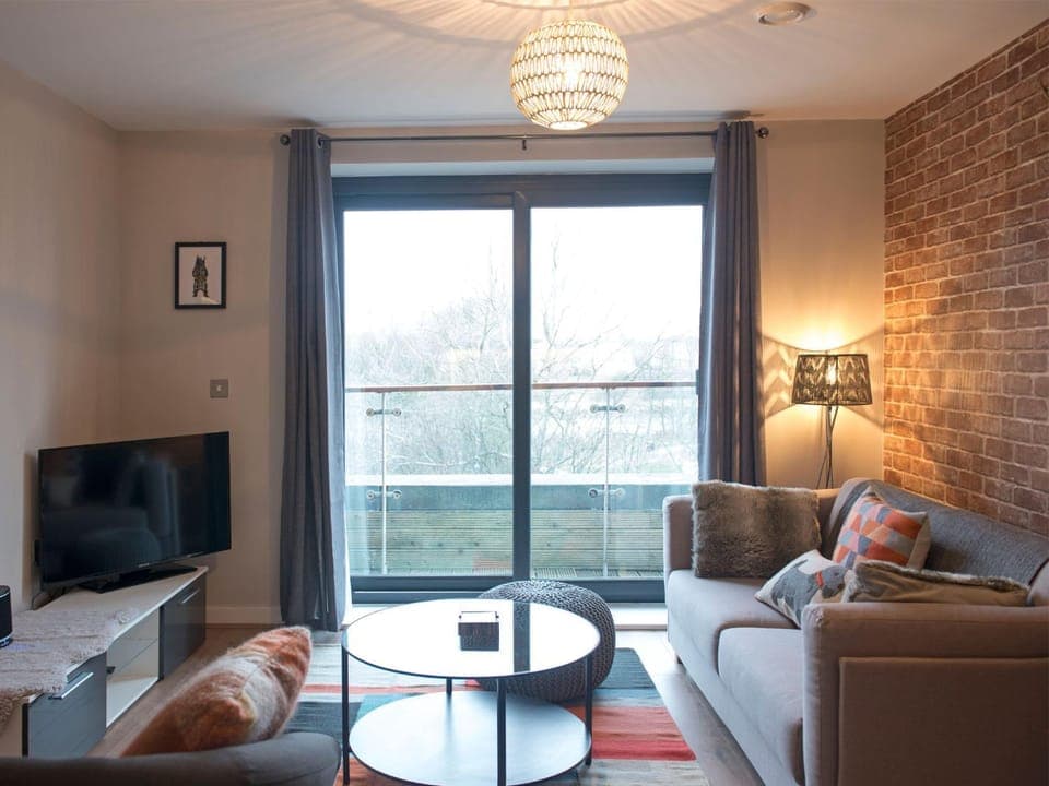 Bed, Living room, Seating area