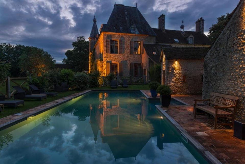 Property building, Day, Night, Garden, Swimming pool