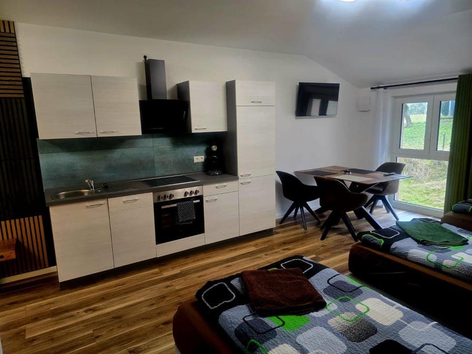 Bed, TV and multimedia, View (from property/room), Food, kitchen