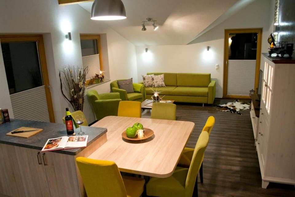 Living room, Seating area, Dining area