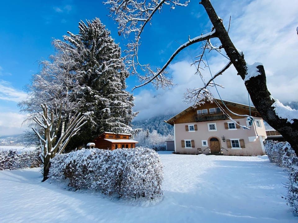 Property building, Winter, Garden