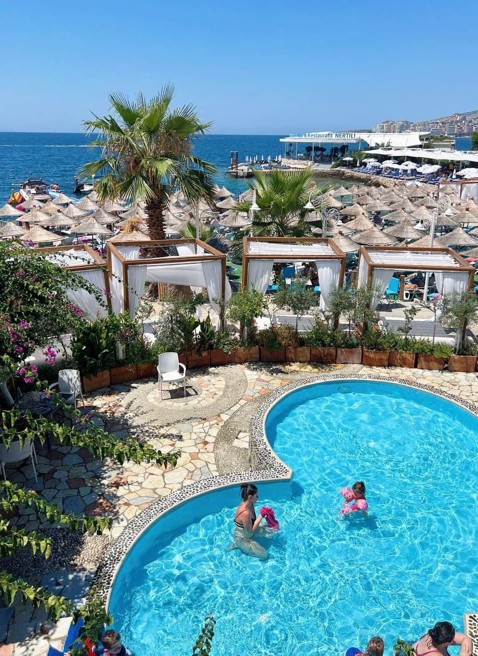 Summer, Pool view, Sea view
