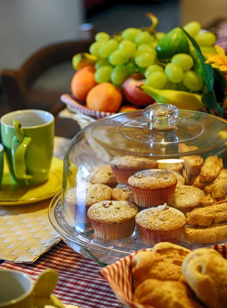 Communal lounge/ TV room, Food close-up, Living room, Food and drinks, Decorative detail, On site, Italian breakfast, Time of day