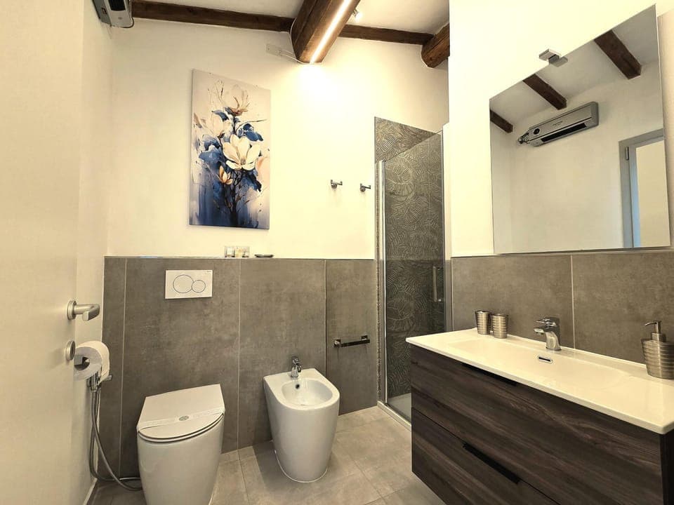 Shower, Toilet, Bathroom, bidet, towels