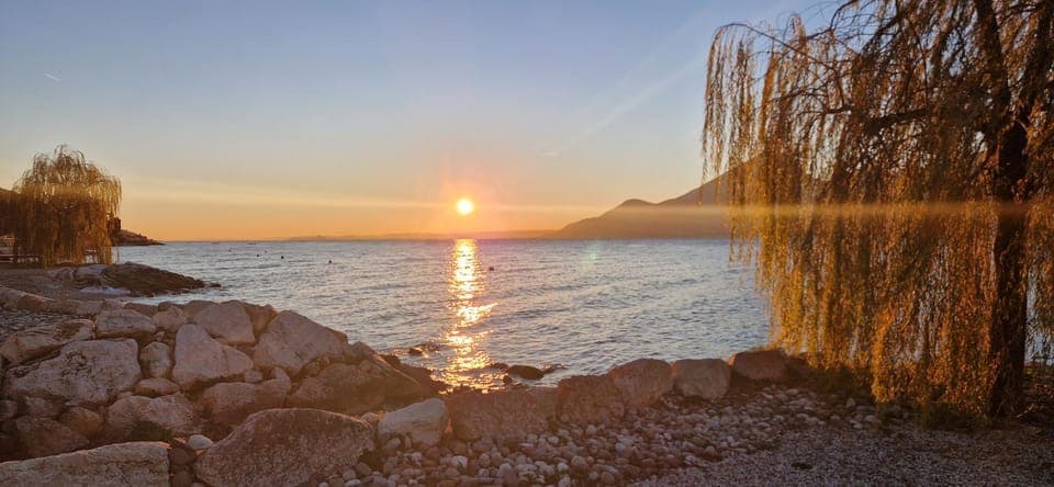 Beach, Lake view, Sunset