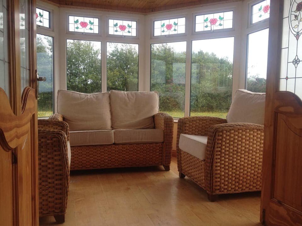 Living room, Seating area, Garden view