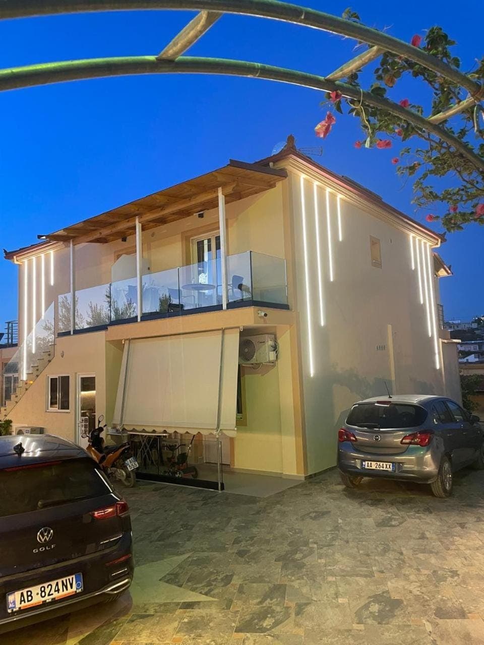 Property building, Night, Parking