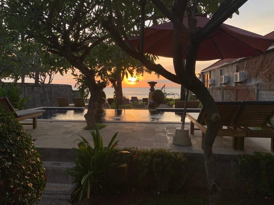 Pool view, Swimming pool, Sunrise