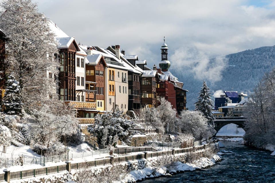 Nearby landmark, Winter, Mountain view