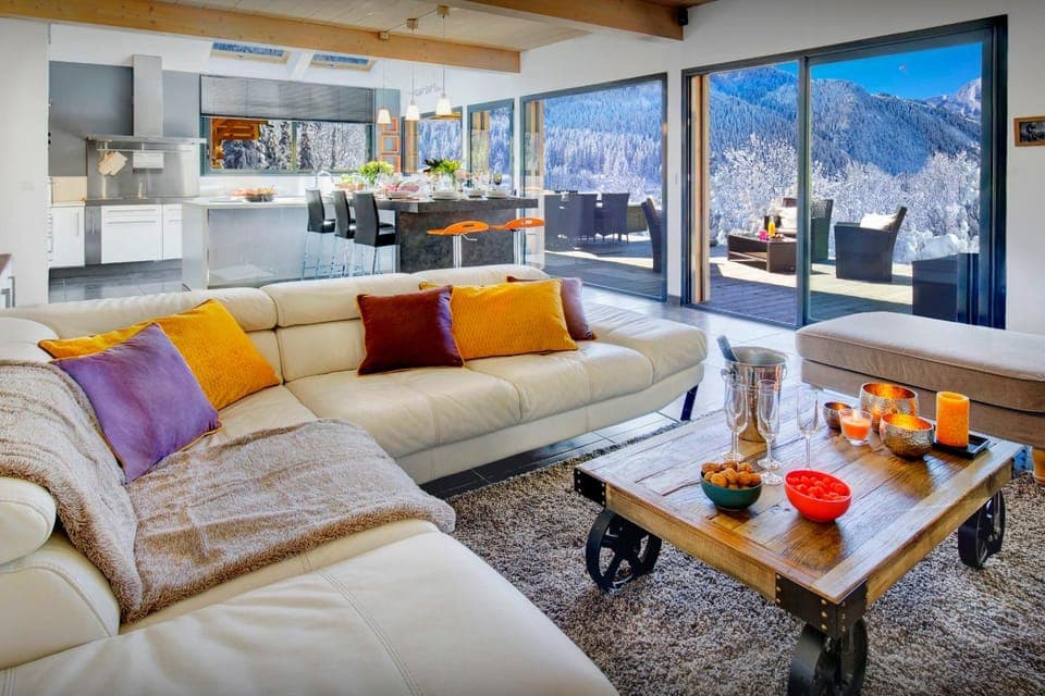 Natural landscape, Winter, Balcony/Terrace, Kitchen or kitchenette, Living room, Seating area, Dining area, Mountain view