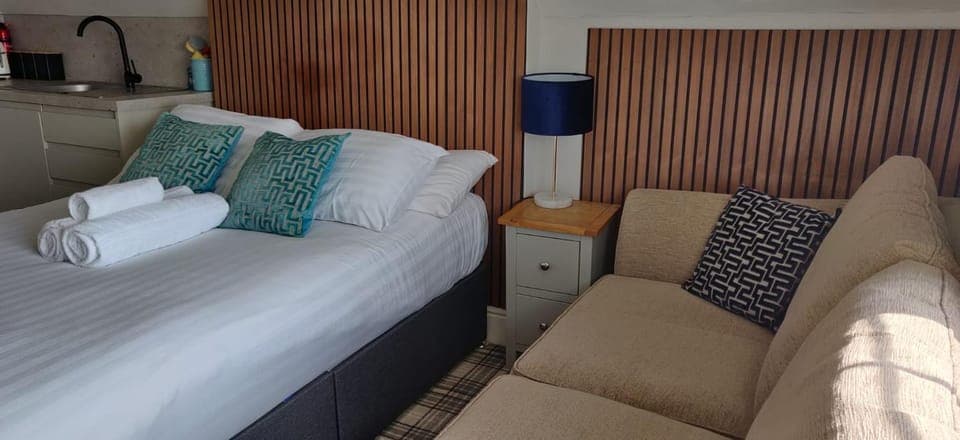 Bed, Living room, Photo of the whole room, Seating area, Bedroom