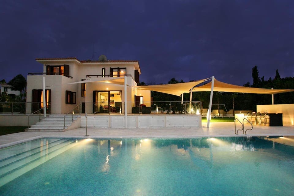 Property building, Patio, Night, Pool view, Swimming pool, Swimming pool