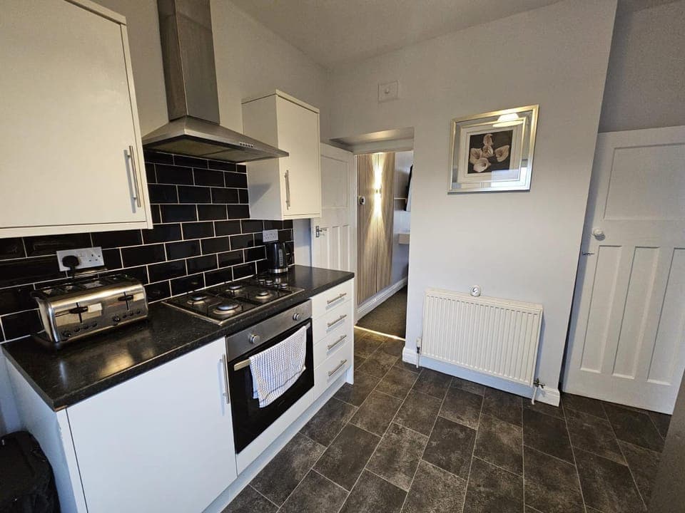 Kitchen or kitchenette, toaster