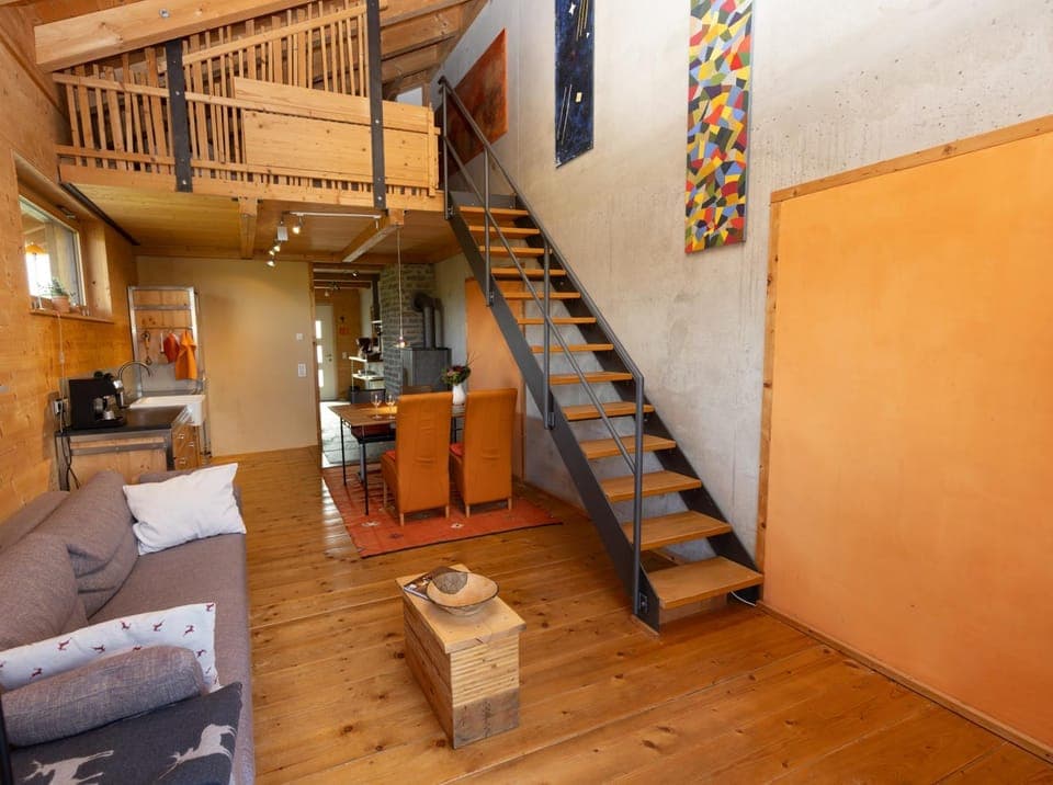 Kitchen or kitchenette, Living room, Seating area