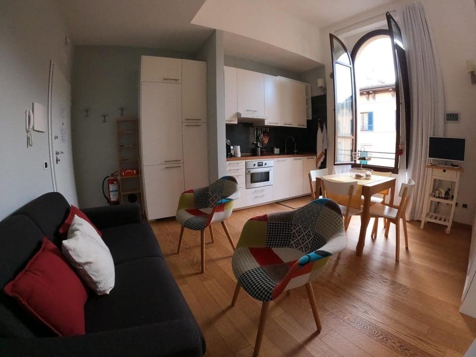 Kitchen or kitchenette, Living room, Dining area