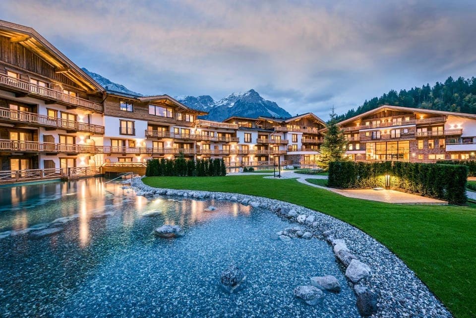 Property building, Natural landscape, Lake view, Mountain view, Pool view, Swimming pool