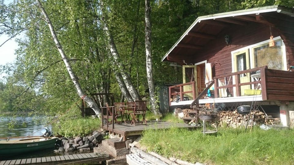 Patio, Facade/entrance, Garden, Garden, Sauna, Balcony/Terrace, Beach, Garden view, Lake view