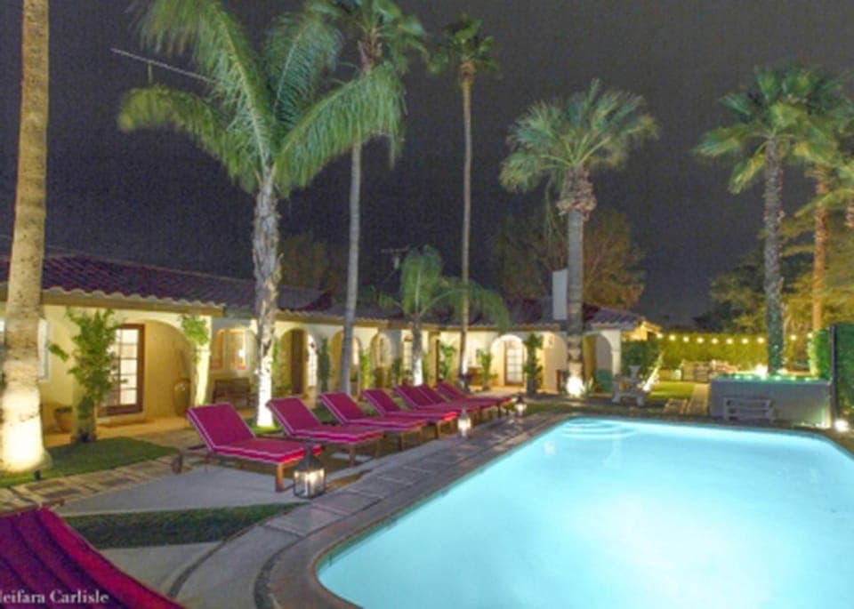 Patio, Night, Garden, Hot Tub, Garden view, Pool view, Swimming pool