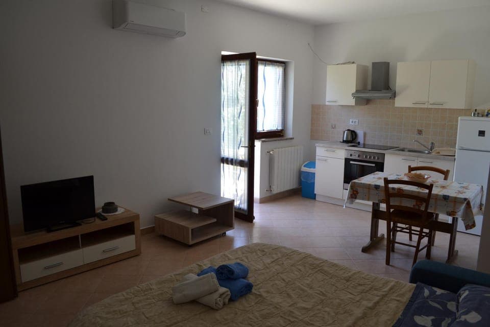 TV and multimedia, Kitchen or kitchenette, Other, Photo of the whole room, Seating area, Dining area