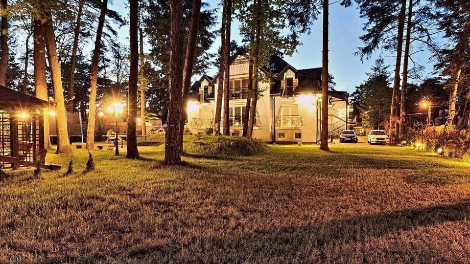 Property building, Night, Garden view