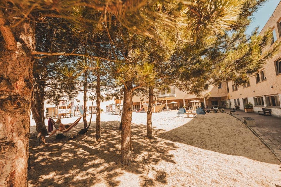 Property building, Spring, Day, Activities, Children play ground