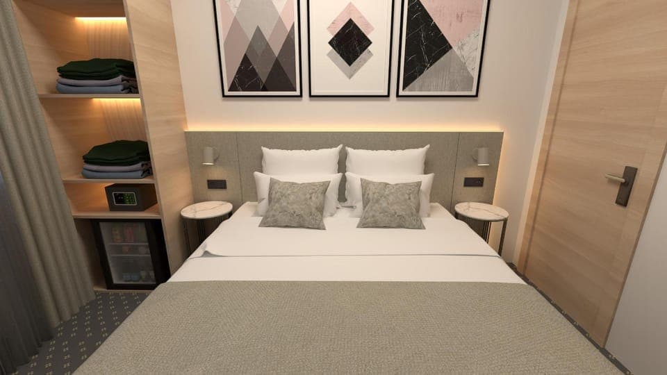 Bed, Photo of the whole room, Bedroom, wardrobe