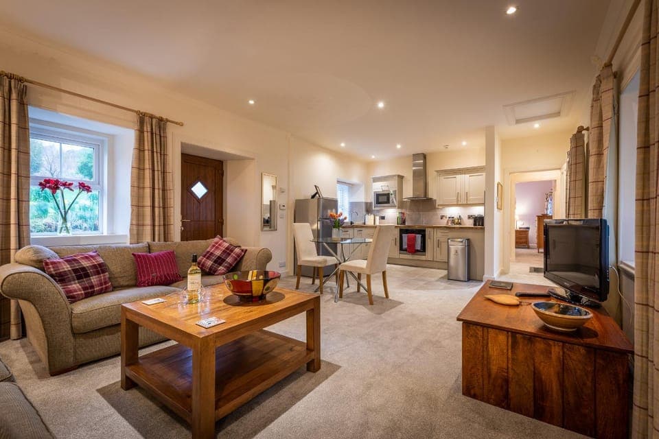 TV and multimedia, Kitchen or kitchenette, Living room, Seating area, Dining area