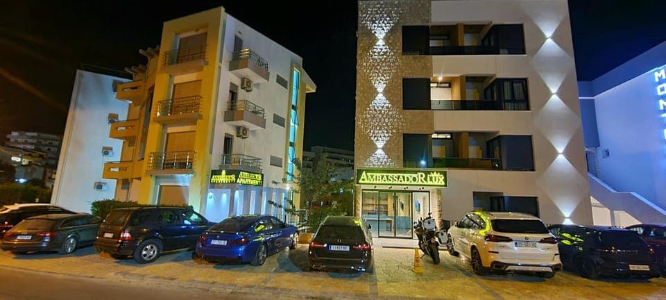 Property building, Night, Parking