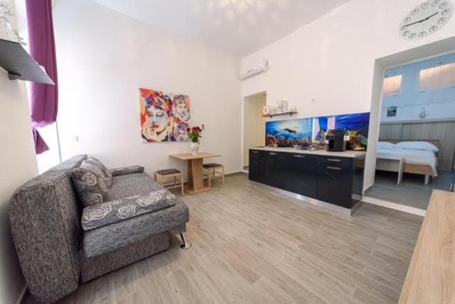 Bed, TV and multimedia, Kitchen or kitchenette, Living room, Seating area, Dining area, Bedroom, Pets