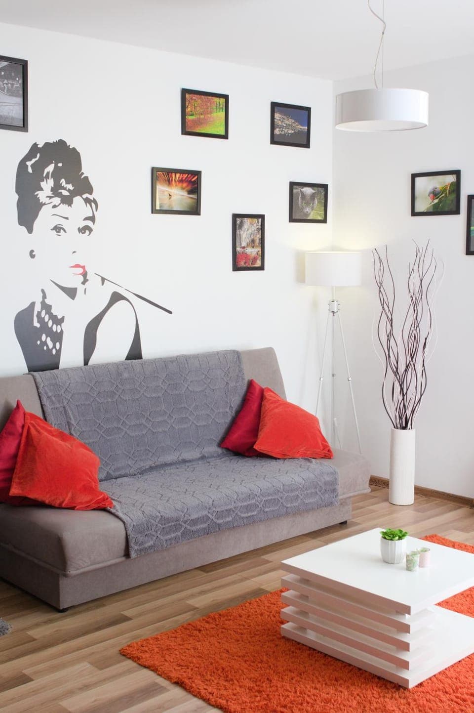 Bed, Living room, Seating area, Inner courtyard view