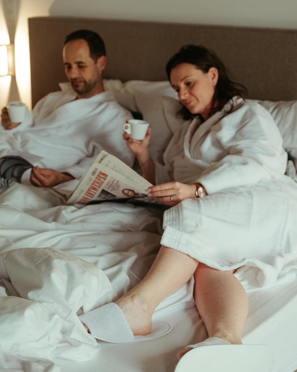 Bed, People, Bedroom, Guests