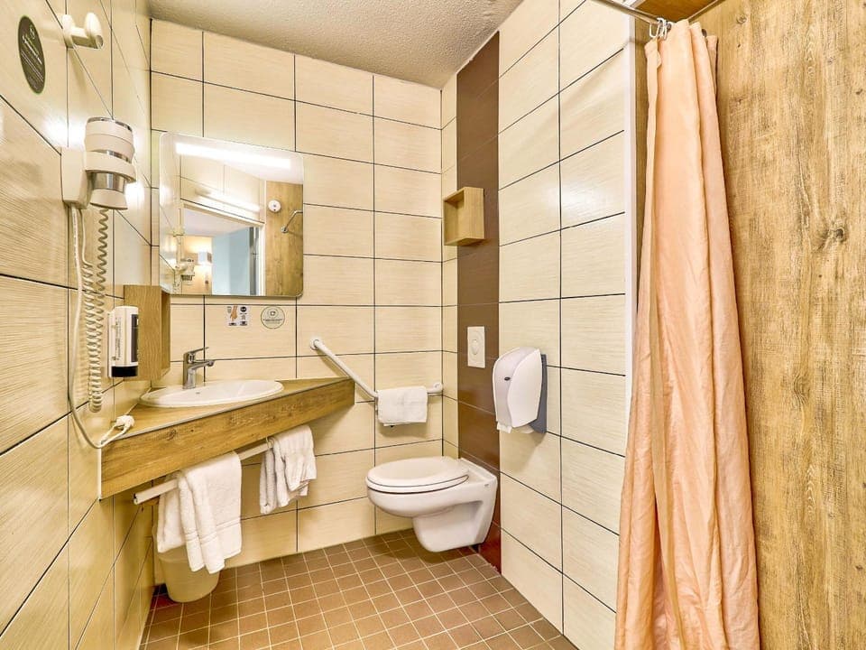 Shower, Toilet, Bathroom, Facility for disabled guests, towels