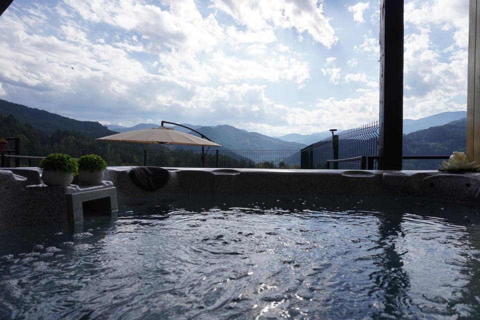 Mountain view, sunbed