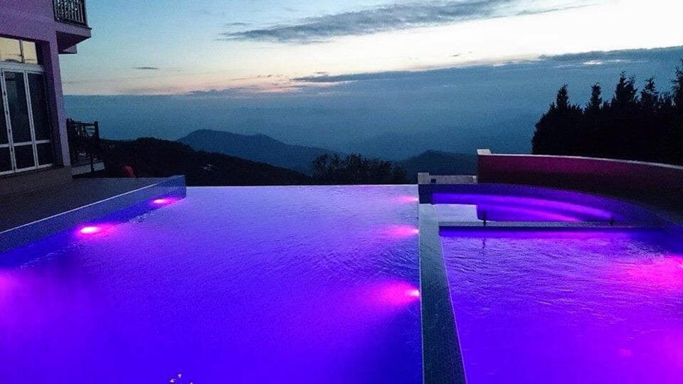 Swimming pool, Sunset