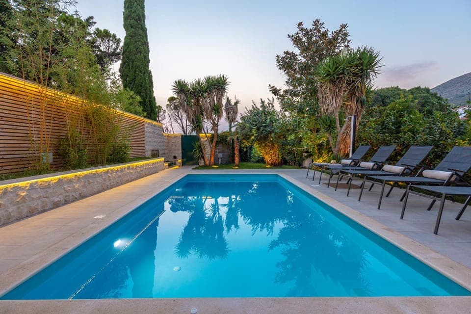 Swimming pool, Swimming pool, Sunset