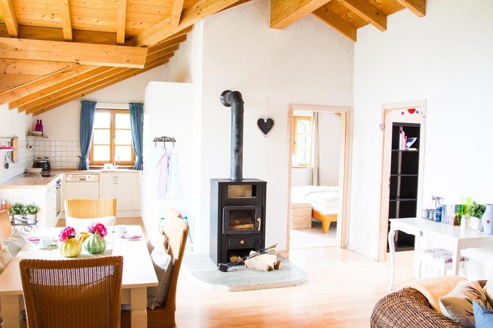 Kitchen or kitchenette, Living room, Dining area