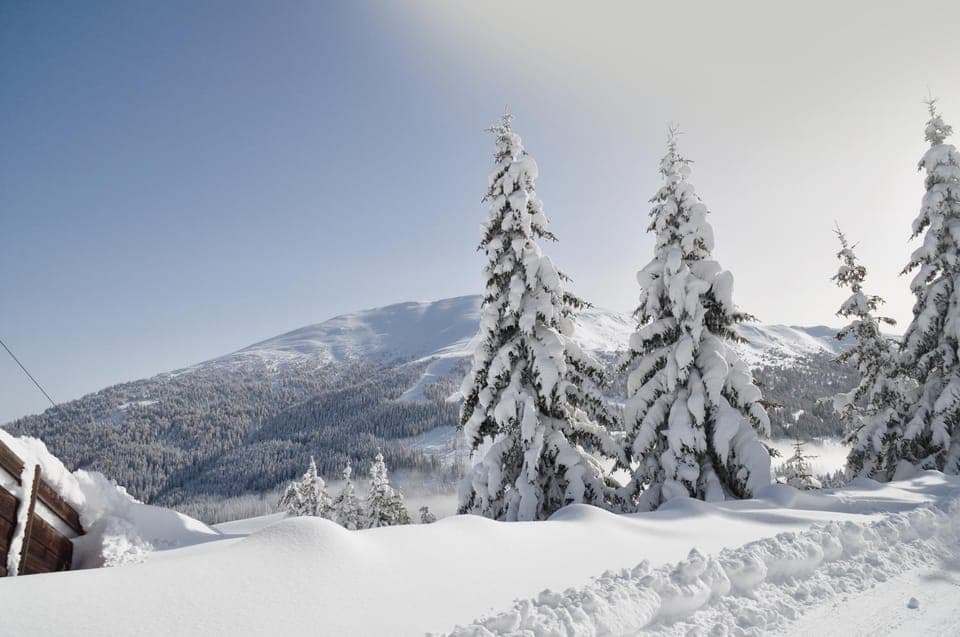 Natural landscape, Winter, Skiing, Mountain view