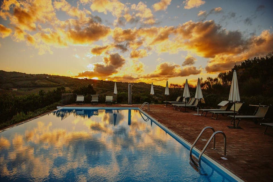 Swimming pool, Sunset