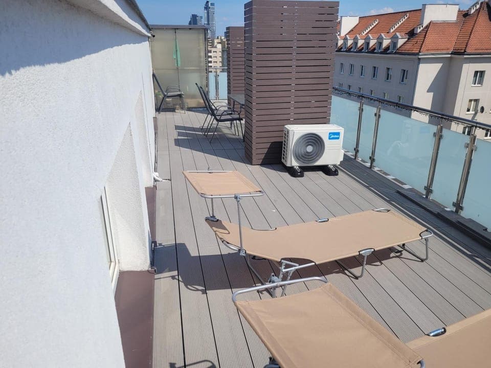 Patio, Day, View (from property/room), Balcony/Terrace, City view, Street view, sunbed
