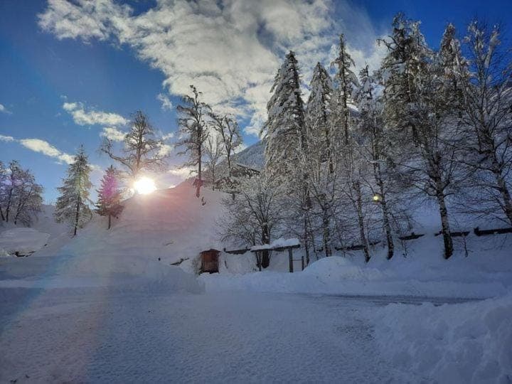 Winter, On site, Garden view, Mountain view, Sunrise