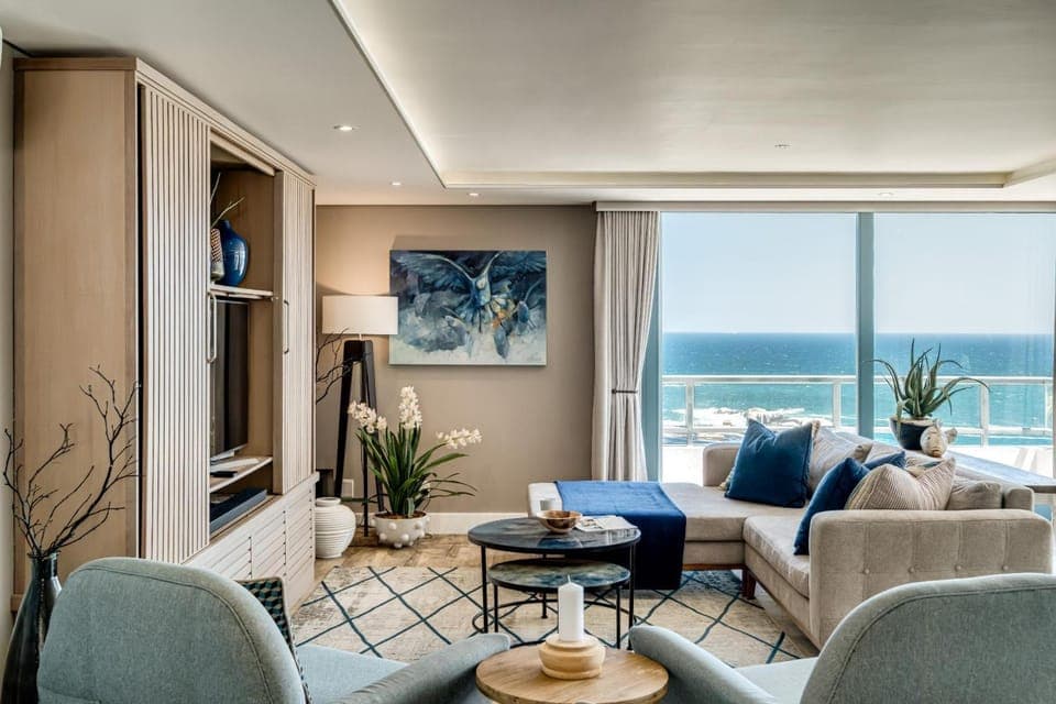 Living room, Seating area, Sea view