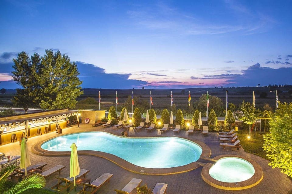 Swimming pool, Sunset